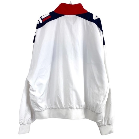 FILA Color-Block Large Logo Oversized Tennis Windbreaker Jacket In Blue, White - Picture 4 of 6